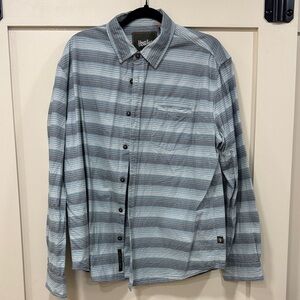 Howler Brothers Light Blue and Gray Striped Button-Down Shirt